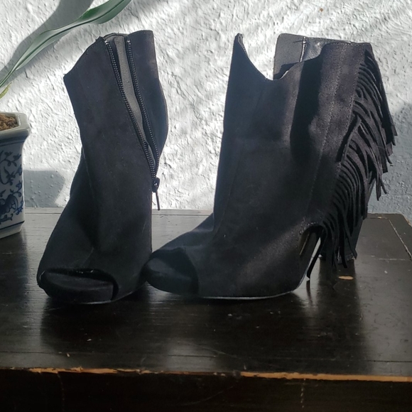 Qupid tassle side open toe heels - Picture 2 of 6